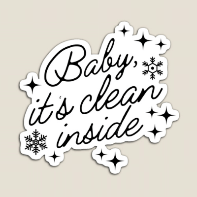 Baby It's Clean Inside Savvy Cleaner Funny Cleaning Gifts Magnet