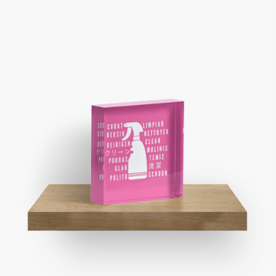 Clean In Every Language Savvy Cleaner Funny Cleaning Gifts Acrylic Block