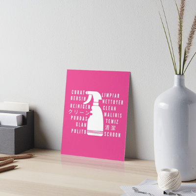 Clean In Every Language Savvy Cleaner Funny Cleaning Gifts Art Board Print
