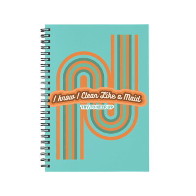 Clean LIke A Maid Savvy Cleaner Funny Cleaning Gifts Spiral Notepad