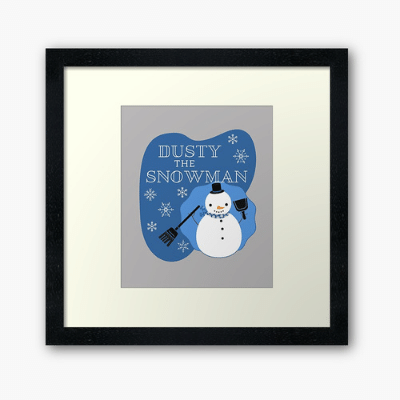 Dusty The Snowman Savvy Cleaner Funny Cleaning Gifts Framed Art Print
