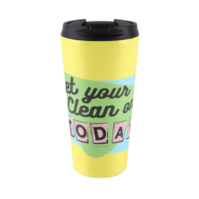 Get Your Clean On Savvy Cleaner Funny Cleaning Gifts Travel mug