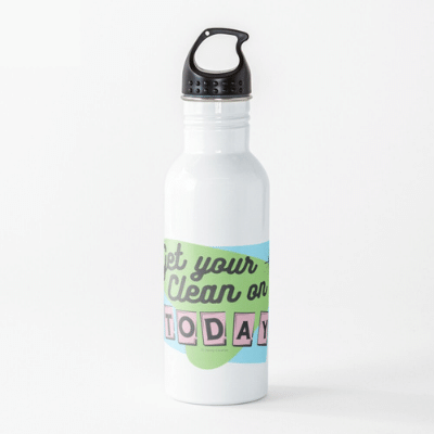 Get Your Clean On Savvy Cleaner Funny Cleaning Gifts Water Bottle