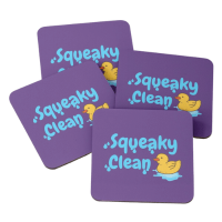 Squeaky Clean Savvy Cleaner Funny Cleaning Gifts Coasters