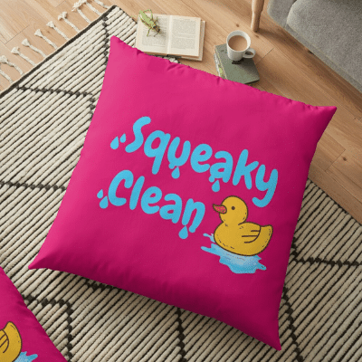 Squeaky Clean Savvy Cleaner Funny Cleaning Gifts Floor Pillow