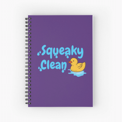 Squeaky Clean Savvy Cleaner Funny Cleaning Gifts Spiral Notebook