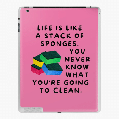 Stack Of Sponges Savvy Cleaner Funny Cleaning Gifts Ipad Case