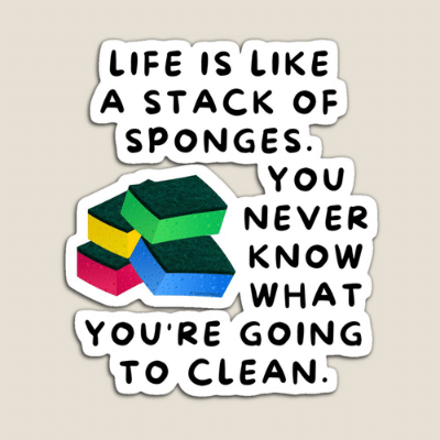 Stack Of Sponges Savvy Cleaner Funny Cleaning Gifts Magnet