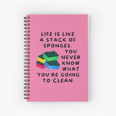 Stack Of Sponges Savvy Cleaner Funny Cleaning Gifts Spiral Notebook