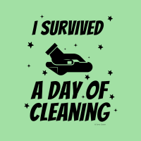 279 Survived a Day of Cleaning Savvy Cleaner Funny Cleaning Shirts A