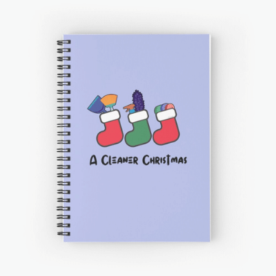 A Cleaner Christmas Savvy Cleaner Funny Cleaning Gifts Spiral Notebook