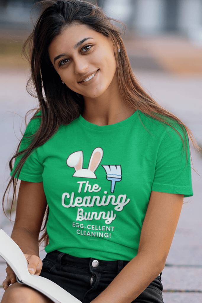 Cleaning Bunny Savvy Cleaner Funny Cleaning Shirts Women's Boyfriend T-Shirt