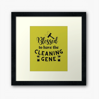 Cleaning Gene Savvy Cleaner Funny Cleaning Gifts Framed Art Print