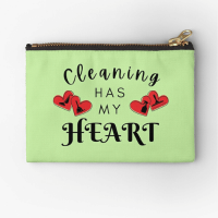Cleaning Has My Heart Savvy Cleaner Funny Cleaning Gifts Zipper Pouch