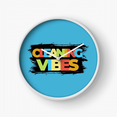 Cleaning Vibes Savvy Cleaner Funny Cleaning Gifts Clock