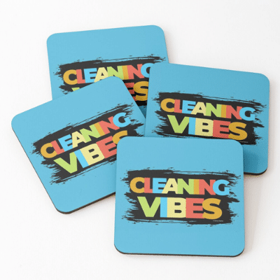Cleaning Vibes Savvy Cleaner Funny Cleaning Gifts Coasters