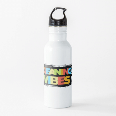 Cleaning Vibes Savvy Cleaner Funny Cleaning Gifts Water Bottle