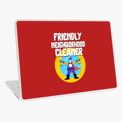 Friendly Neighborhood Cleaner Savvy Cleaner Funny Cleaning Gifts Laptop Skin