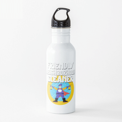 Friendly Neighborhood Cleaner Savvy Cleaner Funny Cleaning Gifts Water Bottle