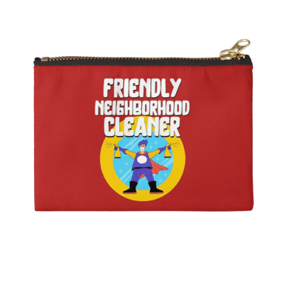 Friendly Neighborhood Cleaner Savvy Cleaner Funny Cleaning Gifts zipper pouch