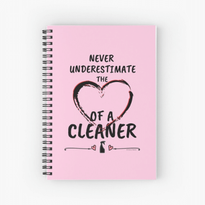 Heart of a Cleaner Savvy Cleaner Funny Cleaning Gifts Spiral Notebook