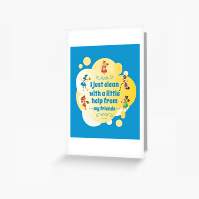 Help From My Friends Savvy Cleaner Funny Cleaning Gifts Greeting Card