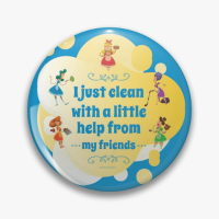 Help From My Friends Savvy Cleaner Funny Cleaning Gifts Pin