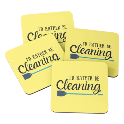 Rather Be Cleaning Savvy Cleaner Funny Cleaning Gifts Coasters