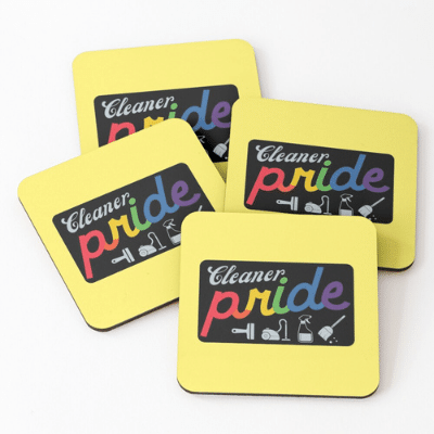 Retro Cleaner Pride Savvy Cleaner Funny Cleaning Gifts Coasters