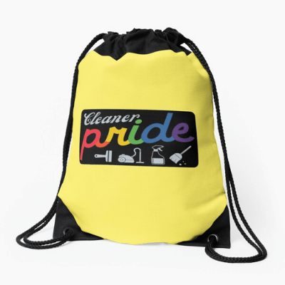 Retro Cleaner Pride Savvy Cleaner Funny Cleaning Gifts Drawstring Bag