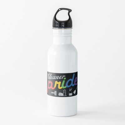 Retro Cleaner Pride Savvy Cleaner Funny Cleaning Gifts Water Bottle