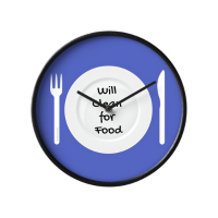 Will Clean for Food Savvy Cleaner Funny Cleaning Gifts Clock