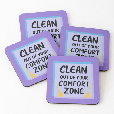 Your Comfort Zone Savvy Cleaner Funny Cleaning Gifts Coasters