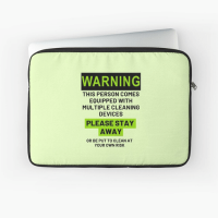 At Your Own Risk Savvy Cleaner Funny Cleaning Gifts Laptop Sleeve