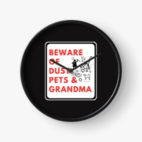 Beware of Grandma Savvy Cleaner Funny Cleaning Gifts Clock
