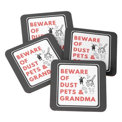 Beware of Grandma Savvy Cleaner Funny Cleaning Gifts Coasters