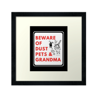 Beware of Grandma Savvy Cleaner Funny Cleaning Gifts Framed Art Print