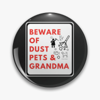 Beware of Grandma Savvy Cleaner Funny Cleaning Gifts Pin