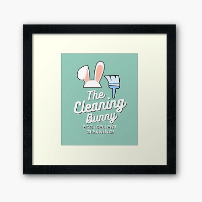 Cleaning Bunny Savvy Cleaner Funny Cleaning Gifts Framed Art Print