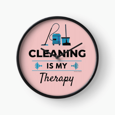 Cleaning is My Therapy Savvy Cleaner Funny Cleaning Gifts Clock