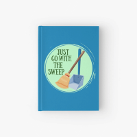 Go With the Sweep Savvy Cleaner Funny Cleaning Gifts Hardback Journal