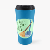 Go With the Sweep Savvy Cleaner Funny Cleaning Gifts Travel Mug