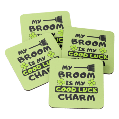 Good Luck Charm Savvy Cleaner Funny Cleaning Gifts Coasters