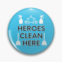 Heroes Clean Here Savvy Cleaner Funny Cleaning Gifts Pin