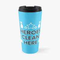 Heroes Clean Here Savvy Cleaner Funny Cleaning Gifts Travel Mug