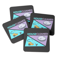 House Cleaned Vacuum Savvy Cleaner Funny Cleaning Gifts Coasters