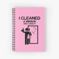 I Cleaned a Mirror Savvy Cleaner Funny Cleaning Gifts Spiral Notebook