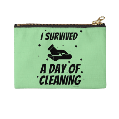 Survived A Day of Cleaning Savvy Cleaner FunnySurvived A Day of Cleaning Savvy Cleaner Funny Cleaning Gifts Zipper Pouch Cleaning Gifts Zipper Pouch