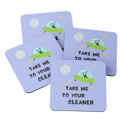 Take Me To Your Cleaner Savvy Cleaner Funny Cleaning Gifts Coasters