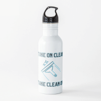 Take On Clean Savvy Cleaner Funny Cleaning Gifts Water Bottle